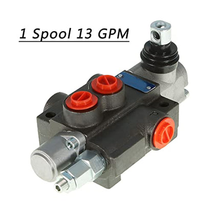 kimllier Hydraulic Directional Control Valve 1 Spool 13GPM 3600PSI BSPP Ports, Adjustable Double Acting Hydraulic Valve Fit for Small Tractors Loaders