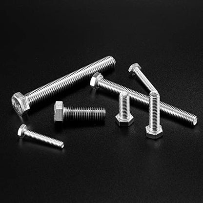 1/4-20 x 4 Hex Head Screw Bolt, 20Pcs 18-8 (304) Stainless Steel, Fully Threaded, Plain Finish, by SG TZH - size: 1/4-20 x 4"