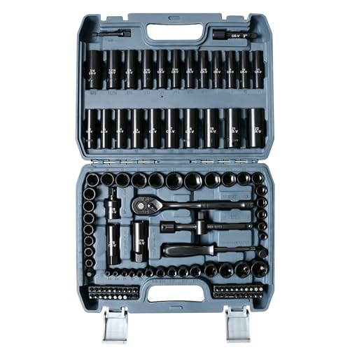 110-Piece Metric 3/8" Drive Impact Socket Set and SAE CR-V Sockets
