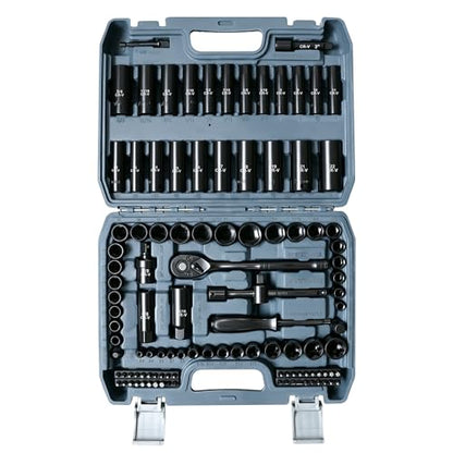 110-Piece Metric 3/8" Drive Impact Socket Set and SAE CR-V Sockets