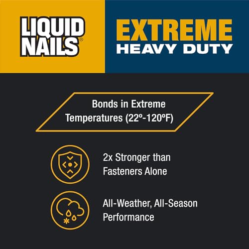 Liquid Nails Extreme Heavy Duty 28 oz. White Latex-Based Construction Adhesive, 12 Pack - color: White, size: 28 Ounce (Pack of 12), style: Extreme Heavy Duty