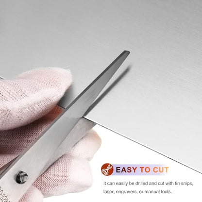 uxcell 2Pcs 304 Stainless Steel Sheet Plate, 6" x 6", 24 Gauge (0.5mm) Thickness, Stainless Steel Plate with Gloves for Crafting, Modelers, Jewelry, Repairs, Electrical Repairs (Silver) - size: 150 x 150 x 0.5mm