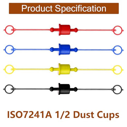 1/2" Hydraulic Fitting Caps and Plugs 8PCS Hydraulic Dust Caps - size: 1/2