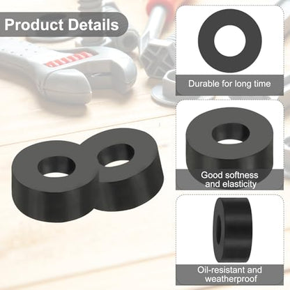 PATIKIL Multi Purpose Rubber Spacer, 30Pcs 5mm ID x 13mm OD x 6mm T Neoprene Round Anti-Vibration Isolation Pads Isolator Rubber Bushings Spacer Washer for HVAC Bolts Car Accessories - size: 5mm ID x 13mm OD x 6mm T