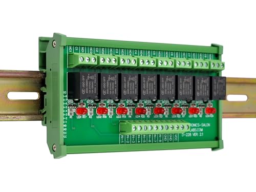 Electronics-Salon DIN Rail Mount 8 SPDT Power Relay Interface Module. (Operating Voltage: DC 24V)