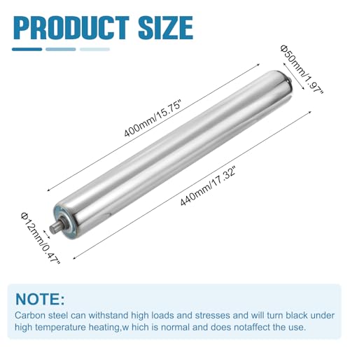 MECCANIXITY Stainless Steel Conveyor Roller 2" Diameter 16" Length Silver - size: 2"x16"