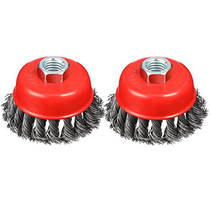 4"Wire Wheel Cup Brush, Coarse Twisted Knotted Wire Wheel for Angle Grinder - style: 2 PACK 4'' Cup Brush