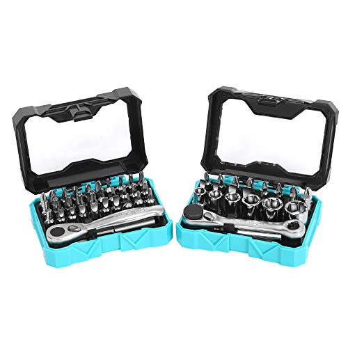 DURATECH 56-Piece 1/4" Mini Ratchet Wrench and Screwdriver Bit Set