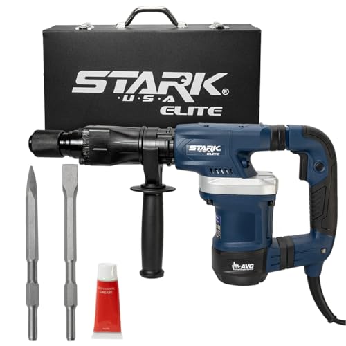 Stark USA Demolition Hammer, 1200W Electric Chipping Hammer, 3100BPM Maximum Anti-Vibration Handle 14J