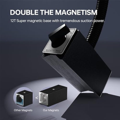 Magnetic Light, 18W Lathe Machine Lamp, 1800 Lumens Flexible Lathe Work Light for CNC Milling Machine Drill Press Lighting - size: 18w magnetic light