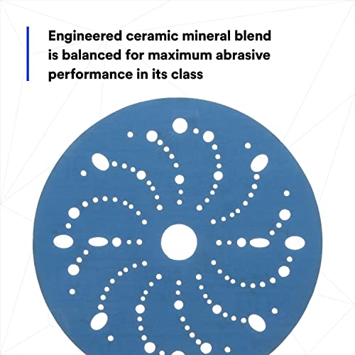 3M Hookit Blue Abrasive Disc, 321U, 36183, 6 in, 600+ Grade, Multi-Hole - size: 6 in diameter, style: Multi-Hole Disc