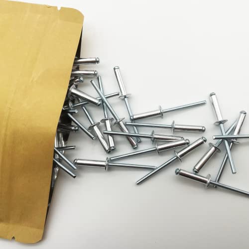 100 Pcs 5/32" x 5/8" Aluminum Pop Rivets, 4 x 16mm Blind Rivets, Aluminum Grip and Steel Mandrel - size: 5/32" x 5/8"