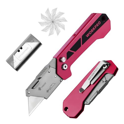 WORKPRO Box Cutter, Utility Knife, Pink - color: Rose Pink