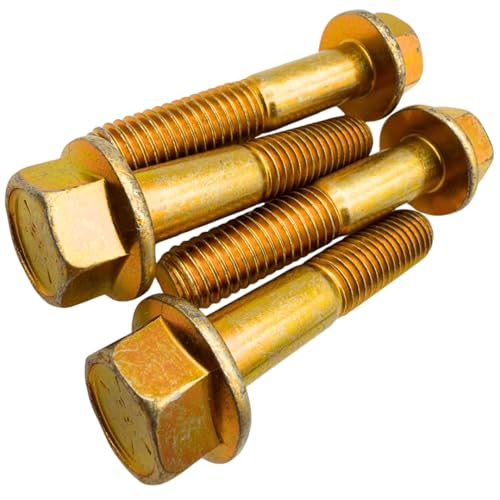 1/2"-13 x 2-1/2" Grade 8 Flange Bolts (4-Pack) – Heavy-Duty Hex Flange Bolts – High-Strength SAE J429 2.5" Coarse Thread Flange Bolts for Automotive, Machinery & Construction