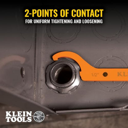 KLEIN TOOLS 50901R Conduit Locknut Wrench Set, Straight, 3-Piece - style: Flat