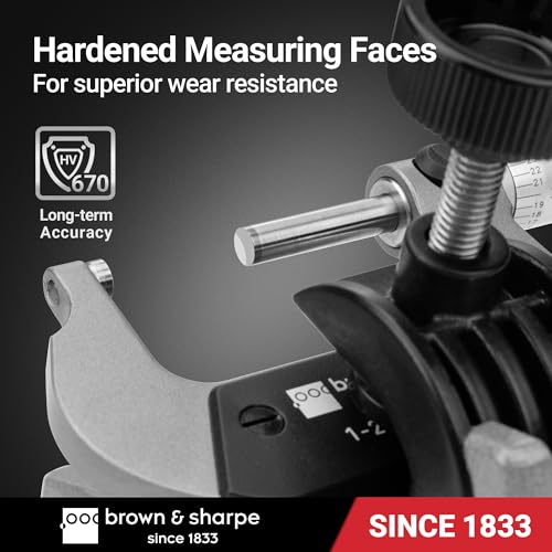 Brown & Sharpe 1-2 Inch Outside Micrometer, 0.0001 Inch Graduation