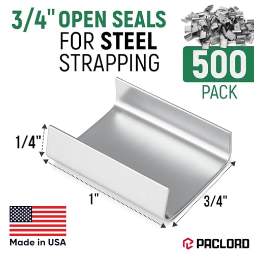 3/4" Open Seals for Steel Strapping, Pack of 500 - size: Pack of 500