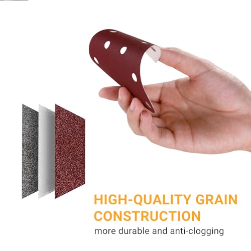 Sandpaper Sanding Discs Set: DEKOPRO 50 PCS Mouse Detail Sander Sandpaper Include 40,80,120,180,240 Grit