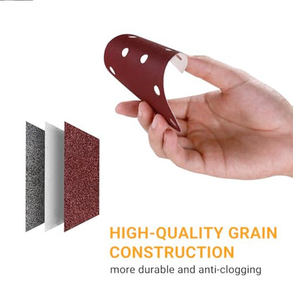 Sandpaper Sanding Discs Set: DEKOPRO 50 PCS Mouse Detail Sander Sandpaper Include 40,80,120,180,240 Grit