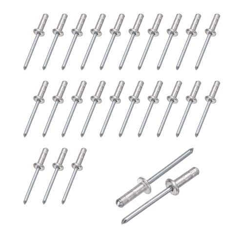 HARFINGTON 25pcs Aluminum Large Head Grip Rivets 5/32" x 1/2" - size: 5/32" x 1/2"