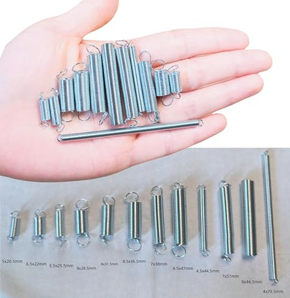 200pcs Spring Assortent kit, Plastic Box Steel Wire Compression Spring and Tension Spring Replacement kit (1)