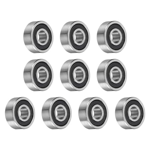 uxcell 10pcs 605-2RS Bearing 5x14x5mm, Chrome Steel Double Rubber Seals Miniature Bearing, Lubricated Deep Groove Ball Bearings, P6 (ABEC 3) - size: 605-2RS