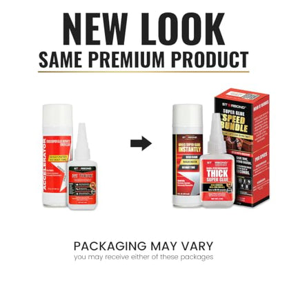 Starbond 2 oz Thick CA Glue with 6 oz Aerosol Activator Bundle Premium Cyanoacrylate Super Glue for Mitre Joint Bonding, Woodworking, Carpentry, Archery Fletching - size: 2 ounce + 6 ounce