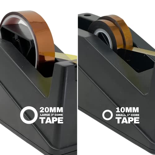 Echomerx Desk Tape Dispenser, One-Handed, Weighted Non-Slip, 1" & 3" Cores