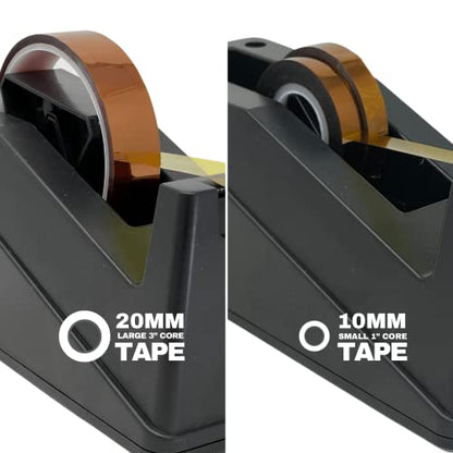Echomerx Desk Tape Dispenser, One-Handed, Weighted Non-Slip, 1" & 3" Cores