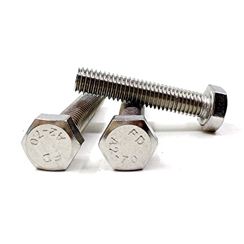 M8 Hex Bolt, M8-1.25 x 40mm Hex Head Screw Bolts, 304 Stainless Steel, Fully Threaded, Plain Finish, Hex Tap Bolts 10Pcs (M8x40mm) - size: M8x40mm