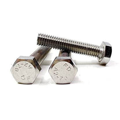 M8 Hex Bolt, M8-1.25 x 40mm Hex Head Screw Bolts, 304 Stainless Steel, Fully Threaded, Plain Finish, Hex Tap Bolts 10Pcs (M8x40mm) - size: M8x40mm
