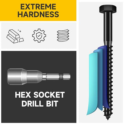 (15Sets) 3/8" x 1" Hex Head Lag Bolts, Heavy Duty Lag Screws with Washers, 304 Stainless Steel Bolts 18-8, Lag Screws Wood Screws, Partial Thread Black Oxide, 3/8 Bolt by Mywish - size: 3/8 x 1" (15 set)