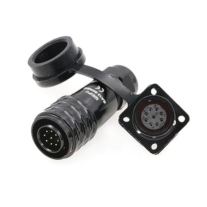 SZRMCC WEIPU SA12 9Pin Waterproof Connector 12mm Push Pull Solder Aviation Wire Connector Male Plug Female Socket for Automotive Industrial Electrical (9 Pin 3A) - size: 9 Pin 3A