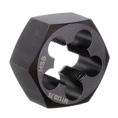 HARFINGTON Hex Threading Die M11 x 0.75 Metric Thread Right Hand High Speed Steel Rethreading Fixed Die Screw Cutting Tapping Repair Tool - size: M11 x 0.75
