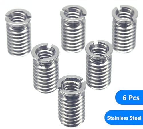 Stainless Steel 1/4"-20 Female to 3/8"-16 Male Convert Screw Adapter (6pcs, 16.5mm) - color: 6pcs, size: 16.5mm