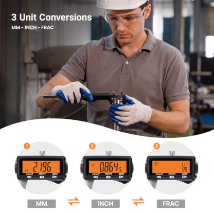 HARDELL Upgraded Digital Caliper, USB-C Calipers, Orange LCD, NonBacklit 6"