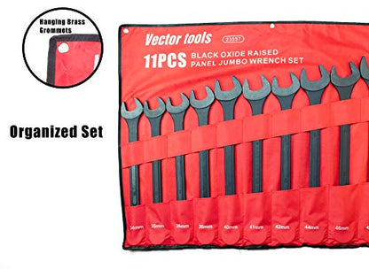 VCT 11 PC METRIC LARGE BIG JUMBO SIZE COMBINATION TOOL WRENCH SET WITH POUCH