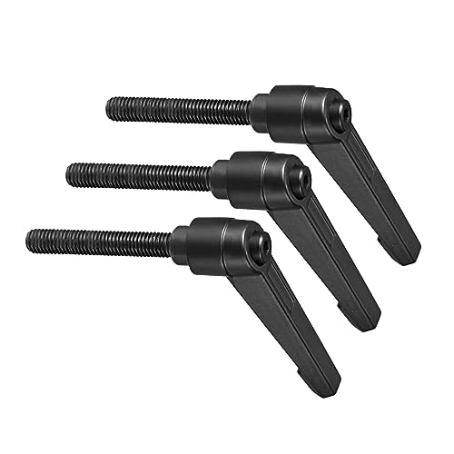 Clamping Lever Handles, M8 x 60mm Male Thread, Adjustable Quick Release Locking Rotating Bolt Knobs Black - (Applications: for Lathe Machinery), 3-Pieces - size: M8 x 60mm
