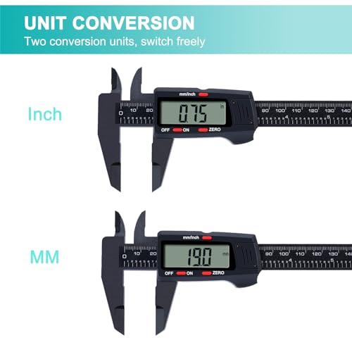 Kynup Digital Caliper, Caliper Measuring Tool with LCD Screen - color: Black, size: 150mm