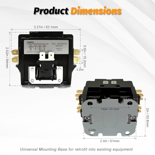 DP402402 Contactor Double Two Pole 40 FLA 50 RLA 240Volt Coil A/C Contactor