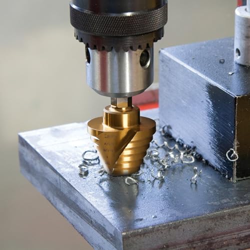 Spiral Flute 1/4" to 1-3/8" Step Drill Bit for Metal Unibit - size: Spiral 1/4" to 1-3/8"