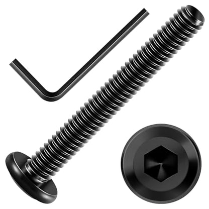 20Pcs 1/4 Bolts, 1/4-20 x 2 Flat Head Hex Socket Head Cap Screw Bolts, 1/4 Screws 304 Stainless Steel Furniture Screws Full Thread, Black Oxide & Hex Spanner by Mywish - size: 1/4-20 x 2"