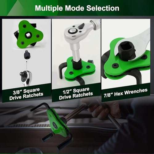 Upgraded Universal Oil Filter Wrench, 3 Jaw Oil Filter Removal Tool