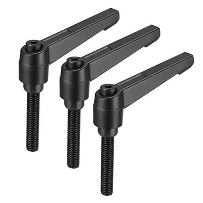 uxcell M8 x 40mm Handle Adjustable Clamping Lever Thread Push Button Ratchet Male Threaded Stud Knobs Locking Rotating Screw Handles Quick Release Bolt Black 3pcs - size: M8x40mm