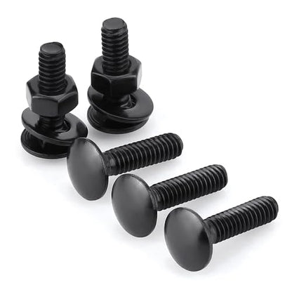 Glvaner (10 Sets) 1/4-20 x 1 Stainless Steel Carriage Bolts Screws Black and Hex Nuts & Flat Washers Black, Round Head Square Neck, 304 Stainless Steel 18-8, Full Thread Coverage - size: 1/4-20 x 1"