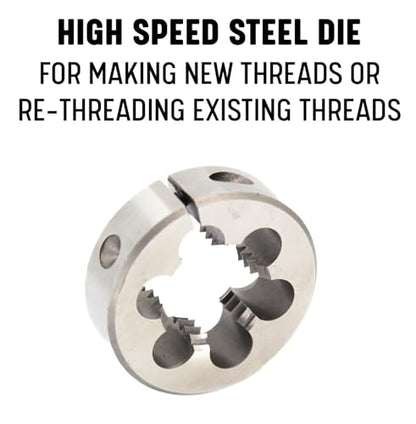 Drill America 3/4"-11-1/2 2" OD HSS NGH Garden Hose Round Die with Matching Die Handle (Wrench), Die Stock - size: 3/4" NGH, style: 2" OD