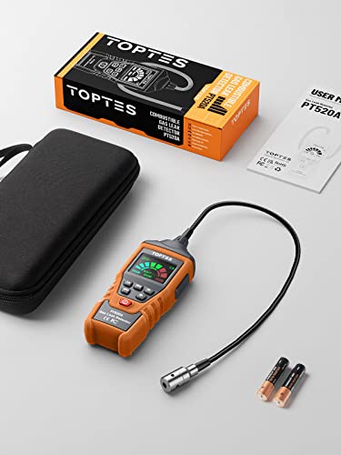 PT520A Natural Gas Detector, Gas Leak Detector with 17-Inch Gooseneck, Locating The Source Like Propane, Methane, and Butane for Home and RV (Includes Battery x3) - Orange (Pack of 2) - size: PT520A Battery-operated (Pack of 2)