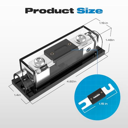 250Amp ANL Fuse Holder with 0/2/4 Gauge AWG Inline Car Audio ANL Fuse Holder widely Used in Cars Trucks Boats