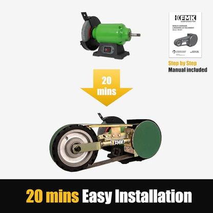 2"x48" Belt Grinder Attachment for Bench Grinders with 7 Inch Contact Wheel, 2x48 Inch Belt and 7 Inch Disc Sander Attachment for 8" or 10" Bench Grinders - size: 2"x48"-7''