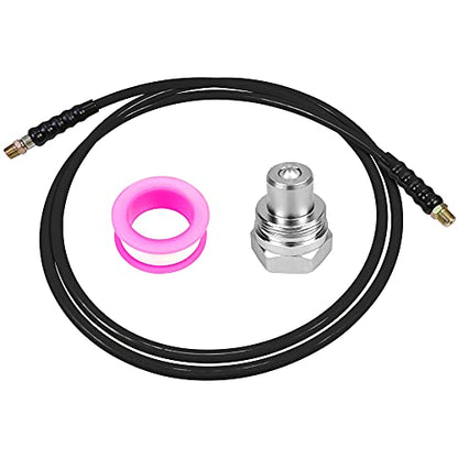 AMZCNC 10' 10000psi High Pressure Hydraulic Hose CH-604 Coupler 3/8" Thread Hydraulic Hose Assembly,1/4" ID x 10 ft(BLACK, 10' 10000 PSI 3/8") - color: Black, size: 10' 10000 PSI 3/8"